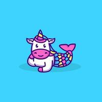 Unicorn mermaid mascot vector