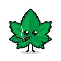 Cute cannabis mascot vector