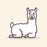 ilustración de vector de mascota de llama linda