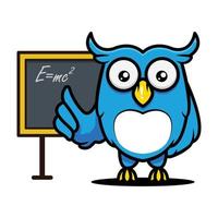 Cute owl mascot design, education related vector