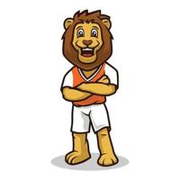 Lion smile cute mascot design vector