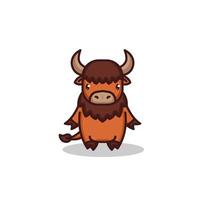 Cute bison baby vector