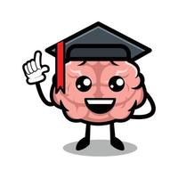 Cute brain mascot vector