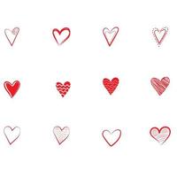 Hand drawn hearts. Design elements for Valentine day. vector