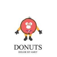 plantilla de vector de logotipo de ilustración de donuts