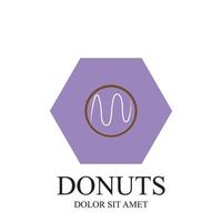 plantilla de vector de logotipo de ilustración de donuts