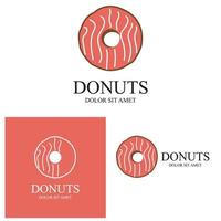 plantilla de vector de logotipo de ilustración de donuts