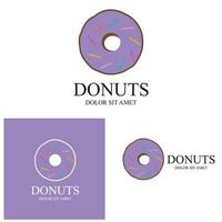 plantilla de vector de logotipo de ilustración de donuts