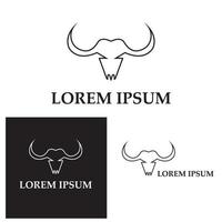 Bull horn logo and symbol template icons app vector