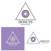 plantilla de vector de logotipo de ilustración de donuts