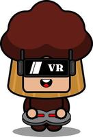 virtual reality muffin food mascot.eps vector