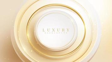 Luxury background. gold 3d circle with glitter light effect decoration. vector