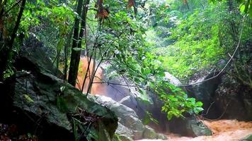 Wang Sao Thong vattenfall i tropisk regnskog Koh Samui Thailand. video