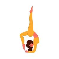 yoga poses asana girl on an isolated background. Vector illustration