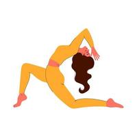 mujer haciendo yoga. chica de meditación. estilo de vida saludable. práctica espiritual. arte dibujado a mano. fitness y gimnasia. . ilustración vectorial