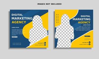 digital marketing agency social media post template vector