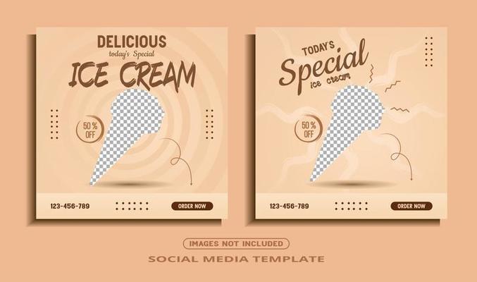 ice cream social media post template