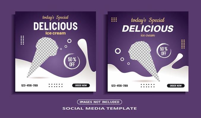 ice cream social media post template