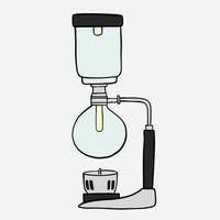 doodle freehand sketch drawing of siphon coffee maker pot. vector