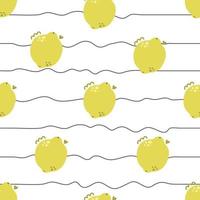 Modern seamless pattern of lemon. Cute and fun print design. vector