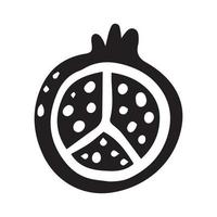 Hand drawn pomegranate, doodle fruit element. vector