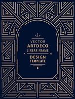 Vector arch art deco line border. Modern arabic gold frame, decorative geometric label frame. Linear ornament composition, vintage. Use for packaging, branding, decoration