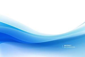 Vector wavy abstract geometric background, blue flow hoizontal banner. Trendy gradient shapes composition