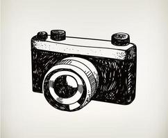 vector retro hand drawn hipster photo camera