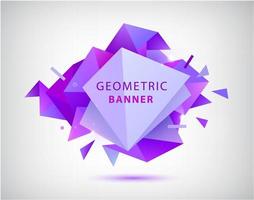 Vector abstract geometric 3d facet shape. Use for banners, web, brochure, ad, poster, etc. Low poly modern style background