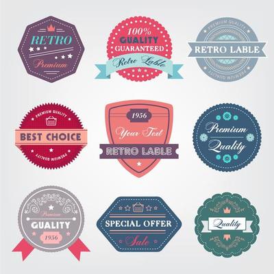 set of vector vintage labels