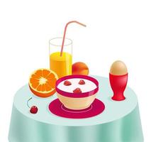 Healthy breakfast on the table vector