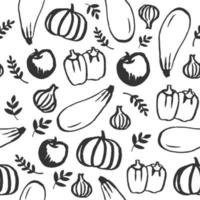 Vector hand drawn doodle food seamless pattern. Chalkboard