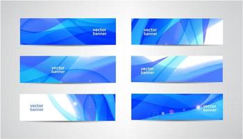 Vector abstract flow wavy banners set. Water, stream, energy stream horizontal backgrounds. Wave Liquid, transparent