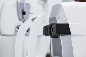 diagnostic ophthalmologic equipment. modern medical equipment in eye hospital. medicine concept photo