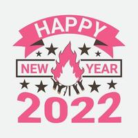 diseño de camiseta feliz año nuevo 2022 vector