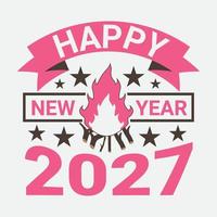 diseño de camiseta feliz año nuevo 2027 vector