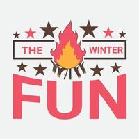 The winter fun typography design vector