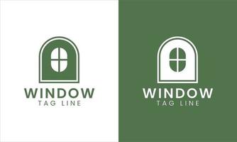 plantilla de diseño de logotipo de casa y ventana minimalista. vector