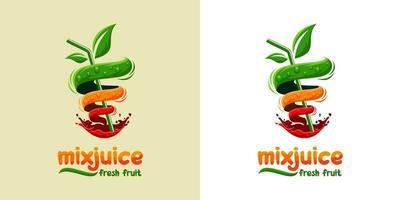 mix juice logo vector
