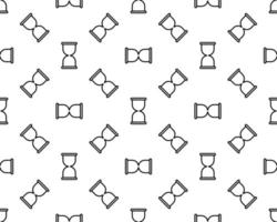 Hourglass seamless pattern background on white. Sand clock pattern icon isolated on white vector