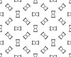 Hourglass seamless pattern background on white. Sand clock pattern icon isolated on white vector