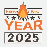 diseño de camiseta feliz año nuevo 2025 vector