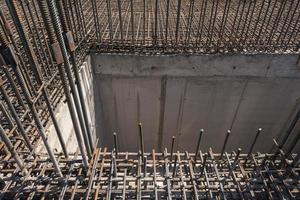 metal construction of rods for concrete pouring photo