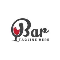 Bar logo lettering design vector template