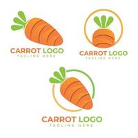 plantilla de vector de colecciones de diseño de logotipo de zanahoria