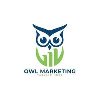 owl marketing logo design concept vector template