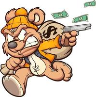 Teddy bear robber vector