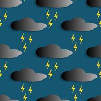 vector illustration design, cloudy black sky and yellow lightning. dark blue background. seamless pattern design for wallpaper, background, cover, paper cut and print on fabric. simple and unique