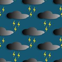 vector illustration design, cloudy black sky and yellow lightning. dark blue background. seamless pattern design for wallpaper, background, cover, paper cut and print on fabric. simple and unique