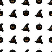 black hat and pumpkin vector graphic design with face character. designs for your backgrounds, elements, seamless patterns, backgrounds, covers and design needs. ready design.